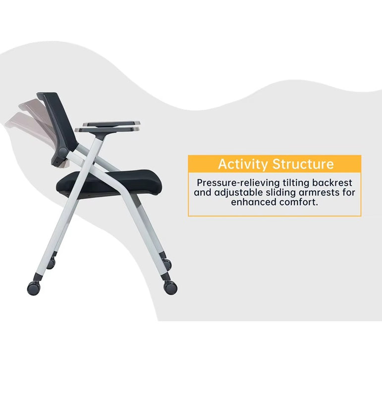 Space Saving Multifunctional Black Foldable Mesh Training Task Chair(HY128B)