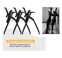 Space Saving Multifunctional Black Foldable Mesh Training Task Chair(HY128B)