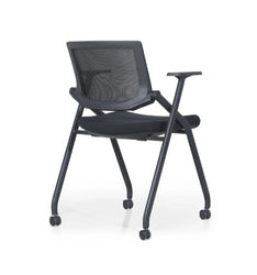 Space Saving Multifunctional Black Foldable Mesh Training Task Chair(HY128B)