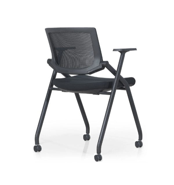Space Saving Multifunctional Black Foldable Mesh Training Task Chair(HY128B)