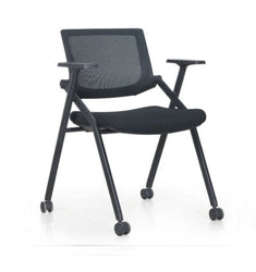 Space Saving Multifunctional Black Foldable Mesh Training Task Chair(HY128B)