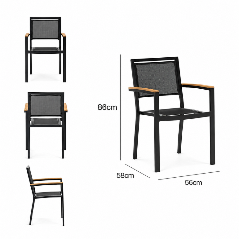 Stackable Textylene Chair with Armrest (E1101)