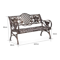 Vintage Outdoor Cast Aluminium Garden Bench
