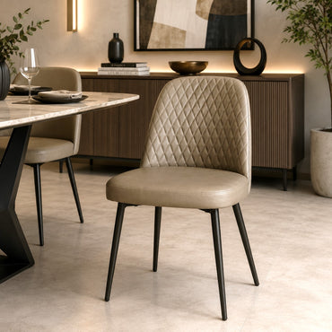 Sheldon Dining Chair –  PU Leather Brown
