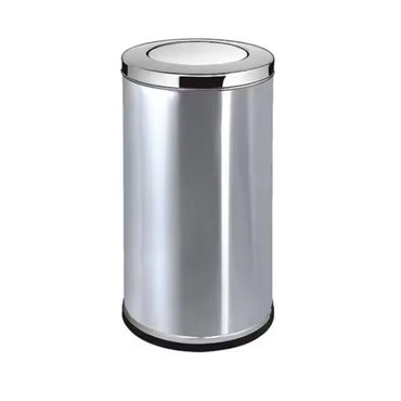 Round Stainless Steel Metal Waste Bin with Swing Lid (SN173Bin)