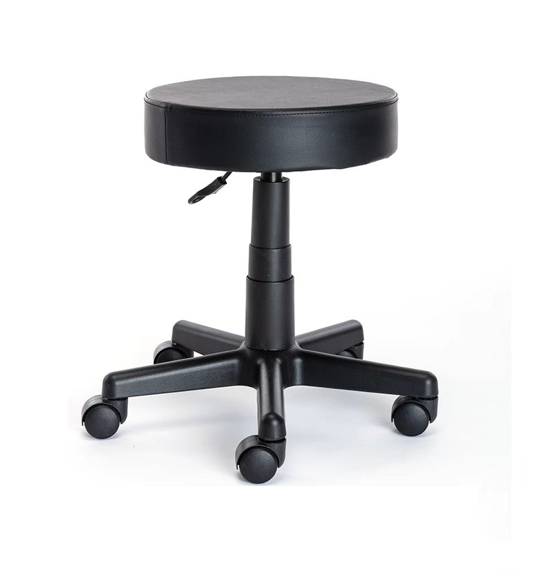 Height Adjustable Swivel Round Stool - PU Leather Black(Pre-Order)