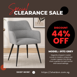 Sheldon Stylish Fabric Dining Armchair - 9172 Grey