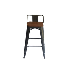 High Bar Chair with Wooden Seat