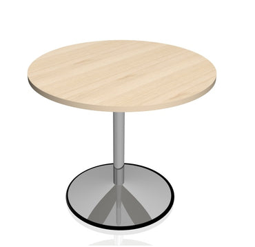 Round Discussion Table With Chrome Trumpet Base