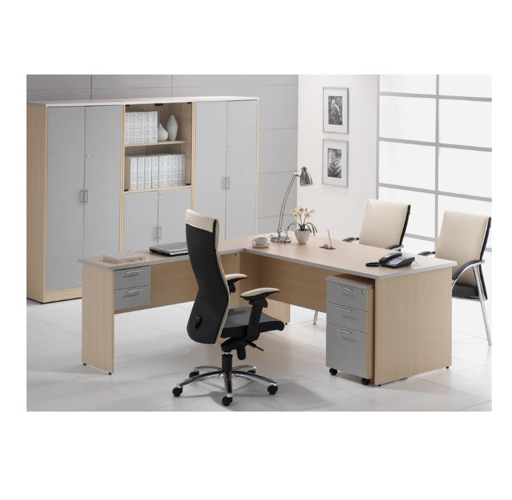 Panel Leg Office Table Executive Table With Wooden Leg Panel