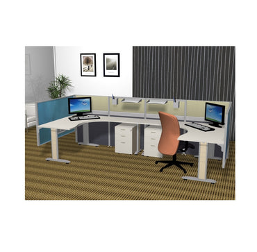 Office System Furniture – Cluster of 2 Workstations