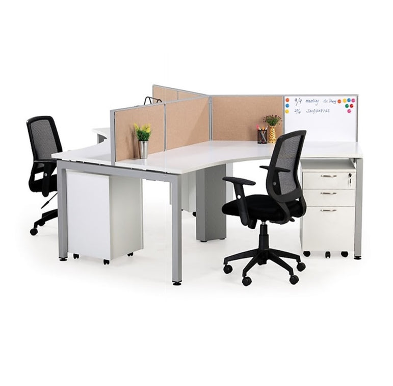 Office System Furniture – Cluster of 3 Workstations