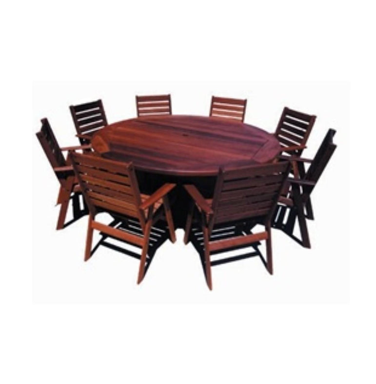 argyle180 jarrah round outdoor table