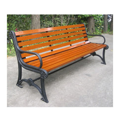 black cast iron end with solid timber garden patio bench - l1.5m