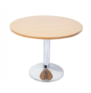 Round Discussion Table With Chrome Trumpet Base