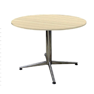 Round Discussion Table With Stainless Steel Metal Base