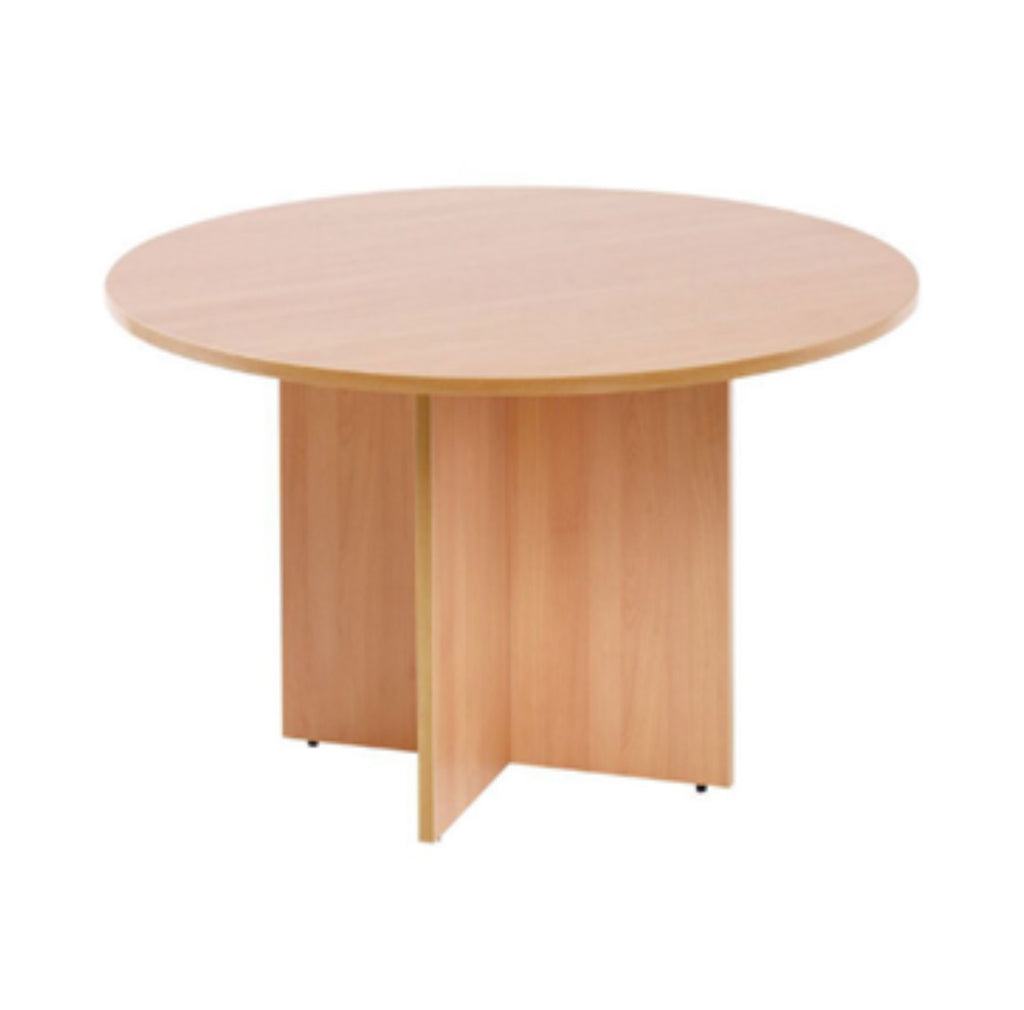 Round Discussion Table With Wooden Base