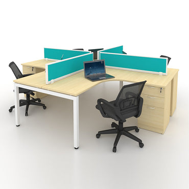 Office System Furniture – Cluster of 4 Workstations